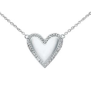 .10ct 14kt white gold diamond heart pendant neckla